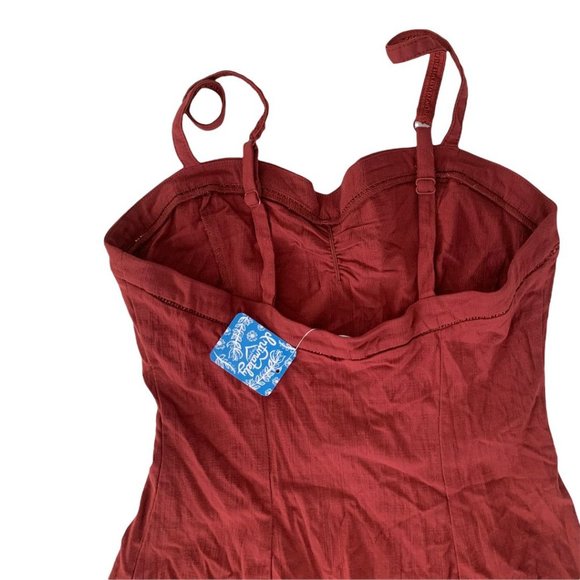 Free People Monroe Asymmetrical Mini dress In Wine X-Small - Picture 11 of 12